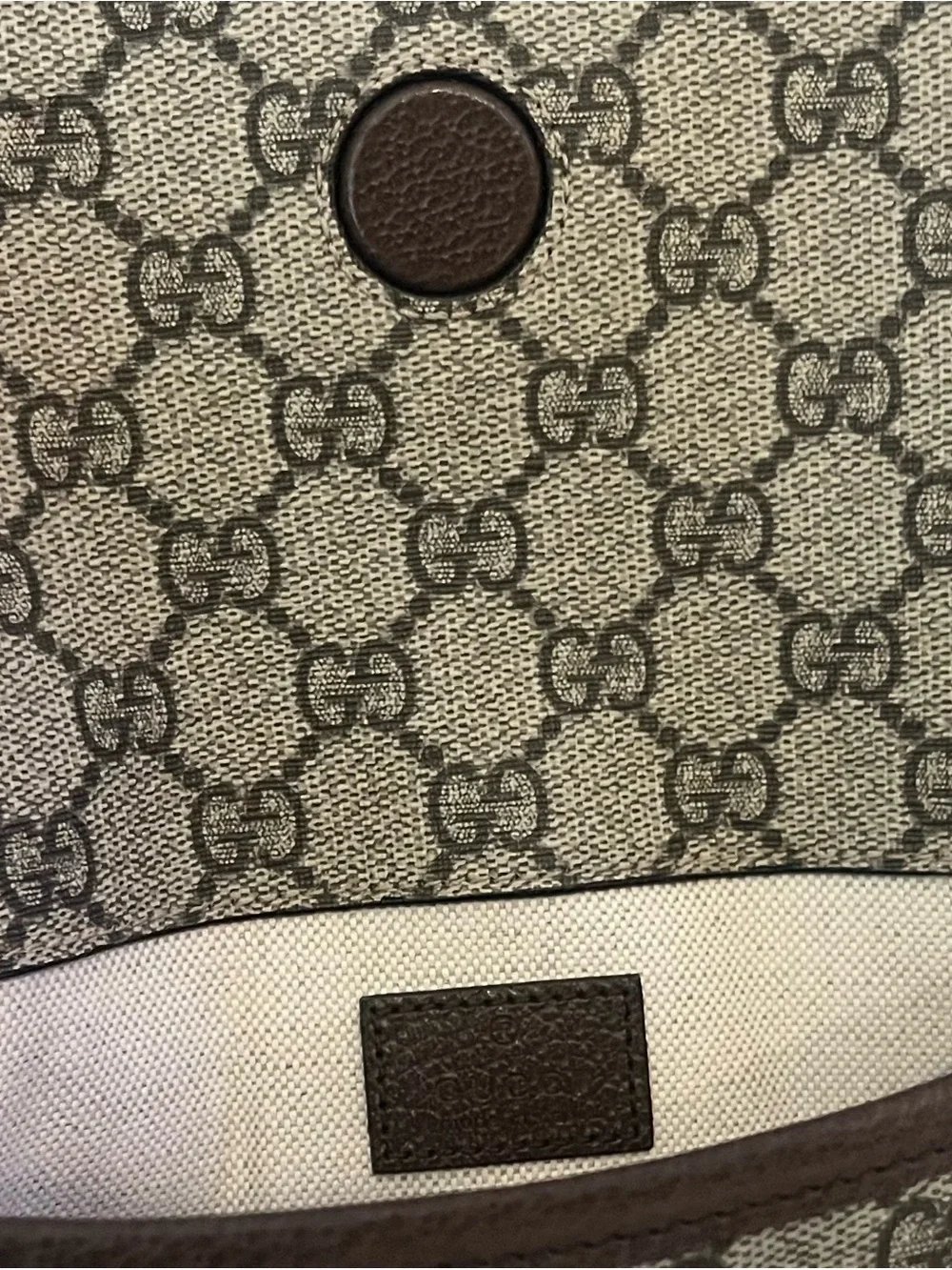 Gucci Brown GG Supreme Canvas Belt Bag with Green-Red Web Strap - Picture 8 of 10